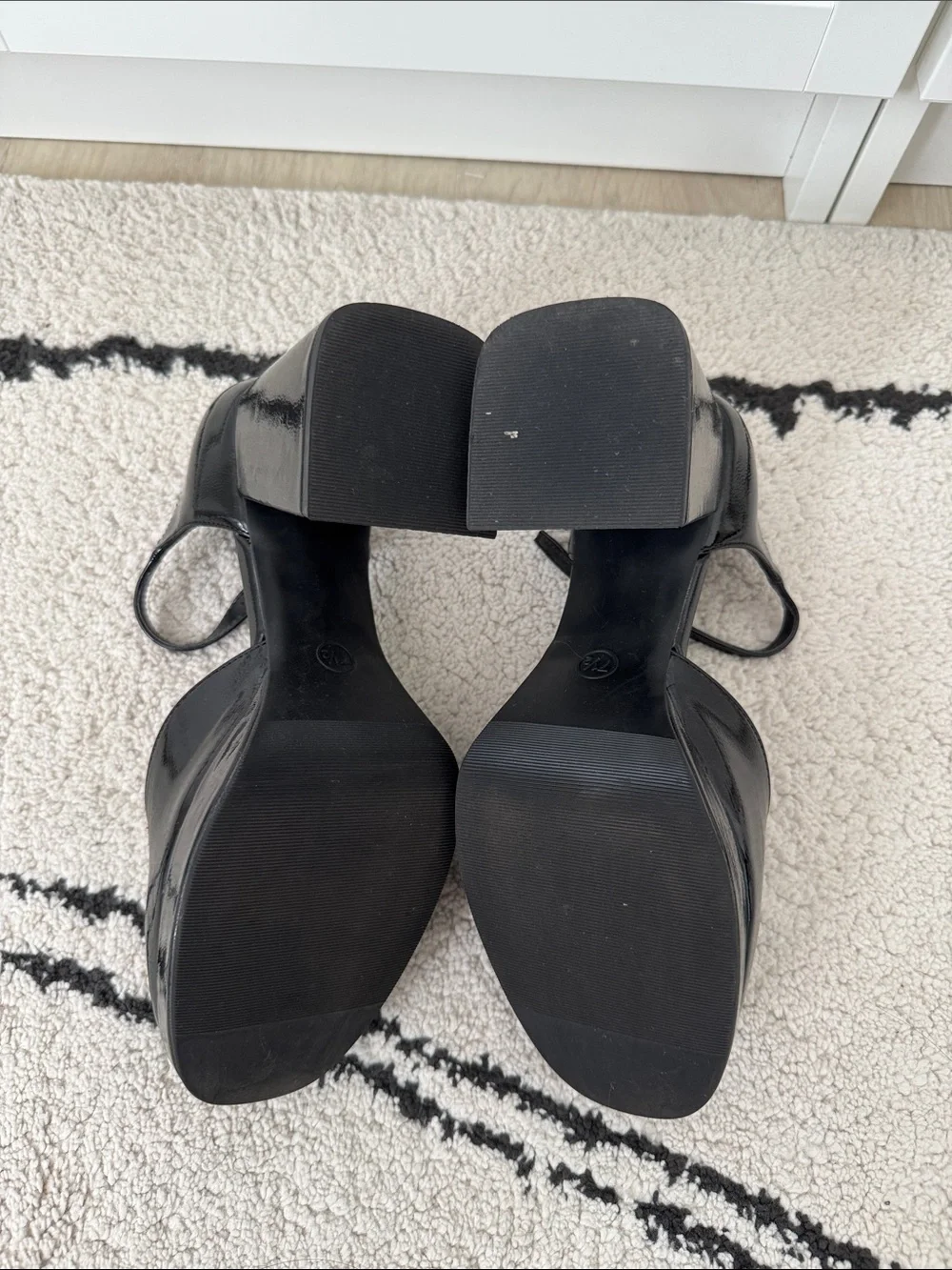 Wild Fable Black Patent Platform Mary Jane Heels with Ankle Strap